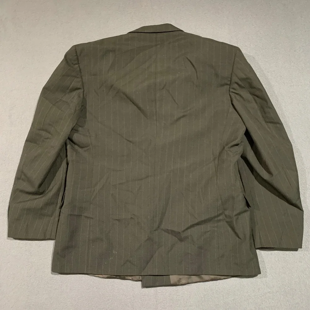 Kilburne and‎ Finch Mens 43R Gray Pinstripe Double Breasted Blazer Wool Blend